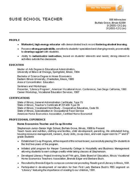 Sample resume for lecturer position in university